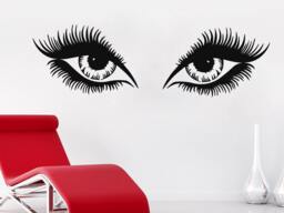 Wall Decals Makeup Girl Woman Cosmetic Eyes Fashion Vinyl Sticker Beauty Salon Home Decor Living Room Art Mural Ms711 - thumbnail 1