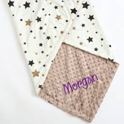 Personalized Minky Baby Blanket, Little Star Newborn Gift - thumbnail 2
