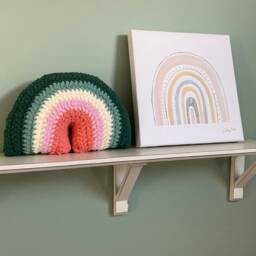 Crochet Rainbow Pillow - Enchanted Forest Cushion Stuffy Stuffie Toy - thumbnail 3