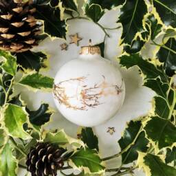 Christams Bauble With Winter Twig in Black, Gold Or Silver - thumbnail 2