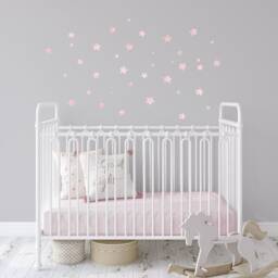 Premium Fabric Wall Decal, Pink Stars, Nursery Wall Decal, Watercolor Stars Nursery Sticker, Pink Stars Stickers - thumbnail 2