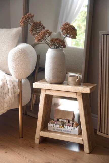 Handmade Reclaimed Wood Side Table UK - Rustic Solid Furniture - image 1