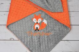Fox Baby Blanket-Personalized Woodland Minky Baby Blanket-Fox Blanket-Monogrammed Blanket-Boy Girl Blanket - thumbnail 1