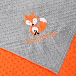 Fox Baby Blanket-Personalized Woodland Minky Baby Blanket-Fox Blanket-Monogrammed Blanket-Boy Girl Blanket - thumbnail 2