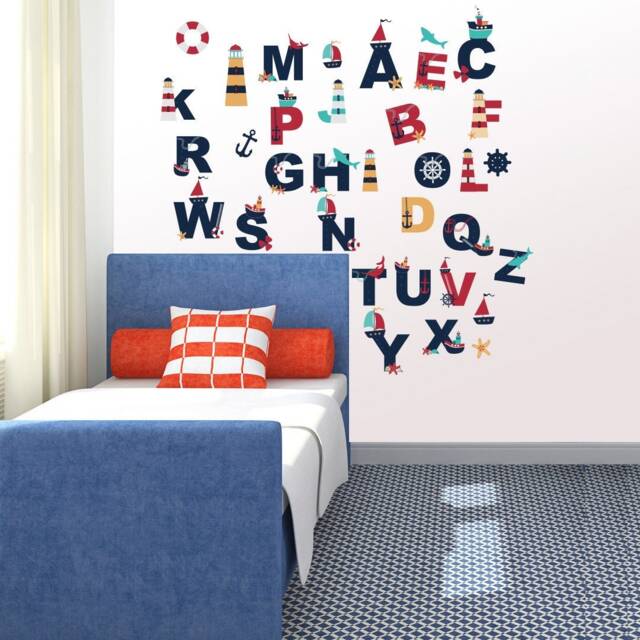 Nursery Alphabet, Alphabet Wall Decal, Upper-Case Letters Decals, Nursery, Vinyl Stickers - image 1