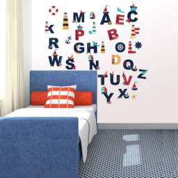 Nursery Alphabet, Alphabet Wall Decal, Upper-Case Letters Decals, Nursery, Vinyl Stickers - thumbnail 1