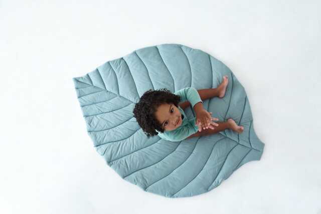 Leaf Baby Play Mat - Organic Cotton, Reversible & Nursery-Friendly - image 1