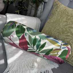 "Floral Leaf Design Cushion, Decorative Cushion Bolster 16"" X 6" - thumbnail 4