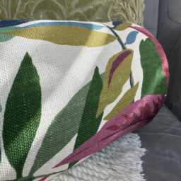 "Floral Leaf Design Cushion, Decorative Cushion Bolster 16"" X 6" - thumbnail 2