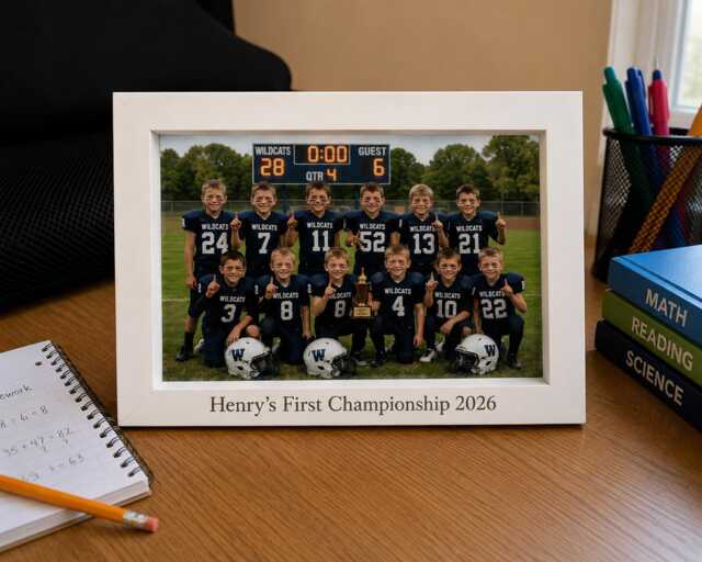 Personalised White Picture Frame, 15cm X 10cm Photo, Engraved Text Frame - image 1