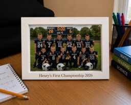 Personalised White Picture Frame, 15cm X 10cm Photo, Engraved Text Frame - thumbnail 1
