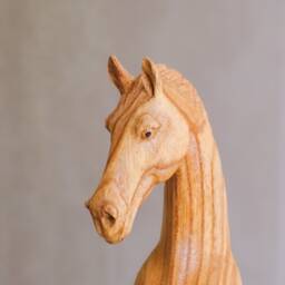 Wooden Horse Head Sculpture, Wood Carving, Hand Carved Statue, Animal Lover, Figurine, Unique Decor, Boyfriend Gifts, Gift For Father - thumbnail 4