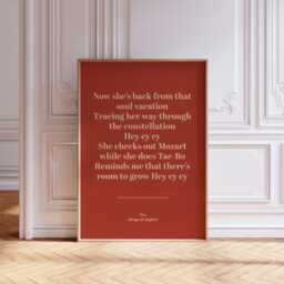 Personalised Song Lyric Print - Music Poster Wall Art A5 A4 A3 Typographic Lyrics Custom Decor - thumbnail 2