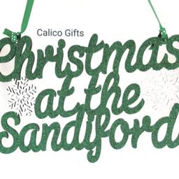 Handmade Christmas At The Sign Family Personalised Custom Hand Painted Decor Red & Green Special - thumbnail 3