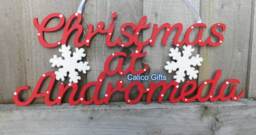 Handmade Christmas At The Sign Family Personalised Custom Hand Painted Decor Red & Green Special - thumbnail 2