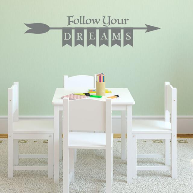 Follow Your Dreams Arrow Vinyl Wall Decal - Inspirational Nursery Decor - image 1