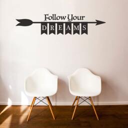 Follow Your Dreams Arrow Vinyl Wall Decal - Inspirational Nursery Decor - thumbnail 2