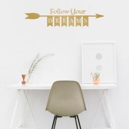 Follow Your Dreams Arrow Vinyl Wall Decal - Inspirational Nursery Decor - thumbnail 3