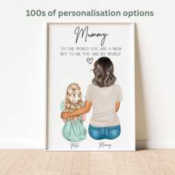 Personalised Gift For Mum, Mum Print, & Children Daughter Gift, Birthday Mummy Mothers Day - thumbnail 1