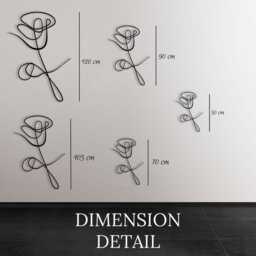 Minimalist Rose Metal Wall Art, Modern Boho Home Decor - thumbnail 3