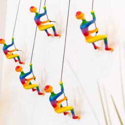 5 Piece Climbing Sculpture Wall Art Gift For Home Decor Interior Design Rock Climber Man Contemporary Artwork Resin Pride Rainbow - thumbnail 2