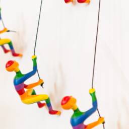 5 Piece Climbing Sculpture Wall Art Gift For Home Decor Interior Design Rock Climber Man Contemporary Artwork Resin Pride Rainbow - thumbnail 3