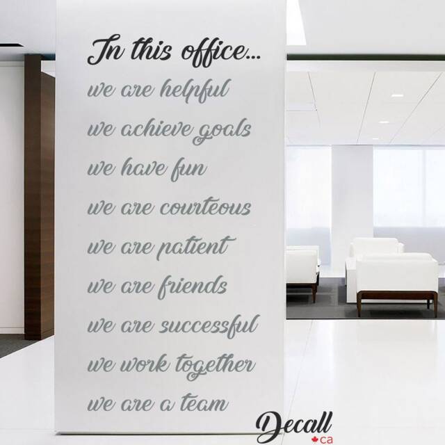 In This Office We Are A Team - Wall Decal Lettering Quote Decals Letters Words Saying - image 1