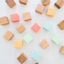 Silicone & Maple Wood Building Blocks - Toddler Stacking Toy - thumbnail 3