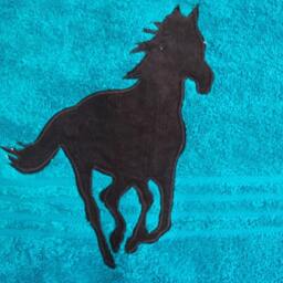Personalized Horse Bath Towel, Appliqued Silhouette, Equestrian Gift - thumbnail 2