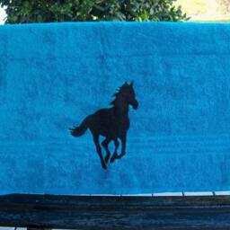 Personalized Horse Bath Towel, Appliqued Silhouette, Equestrian Gift - thumbnail 3