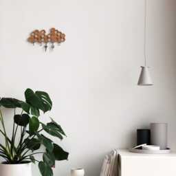 Honeycomb Magnetic Key Holder - Bamboo Wall Rack, Hexagon Design - thumbnail 2