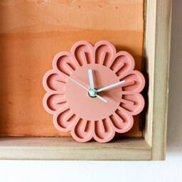Mini Flower Acrylic Wall Clock - Melon Pink - thumbnail 1