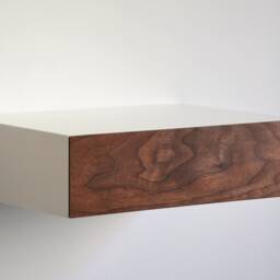 Minimalist Floating Nightstand With Walnut Drawer - Various Sizes Single Or Double - thumbnail 2