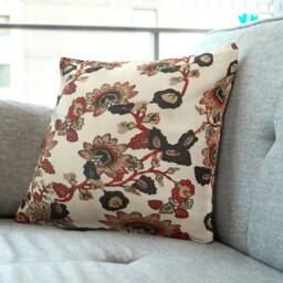 Antique Floral Cushion Covers - Linen Fabric Victorian Style Flowers 18 - thumbnail 2