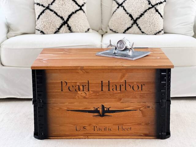 Coffee Table Chest Wooden Box Vintage Shabby Chic - image 1