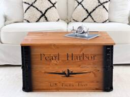 Coffee Table Chest Wooden Box Vintage Shabby Chic