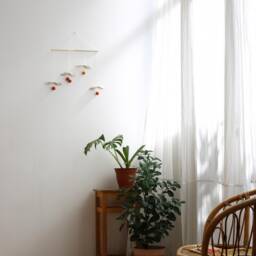 Cherries Wall Deco, Nursery Minimal Nursery Decoration, Gender Neutral Newborn Gift, Neutral Deco - thumbnail 1