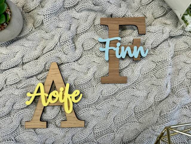 Bedroom Door Sign - Personalised Letter & Name Kids For Accessories Wooden Wall Decor Teen Gift Plaque - image 1