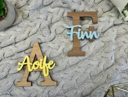 Bedroom Door Sign - Personalised Letter & Name Kids For Accessories Wooden Wall Decor Teen Gift Plaque - thumbnail 1