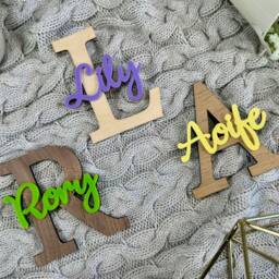 Bedroom Door Sign - Personalised Letter & Name Kids For Accessories Wooden Wall Decor Teen Gift Plaque - thumbnail 2