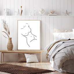 Line Art Print, Drawing, Female Body Printable Wall Art, Home Decor Prints, Bedroom Decor, Living Room, Minimalist - thumbnail 3