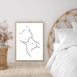 Line Art Print, Drawing, Female Body Printable Wall Art, Home Decor Prints, Bedroom Decor, Living Room, Minimalist - thumbnail 2