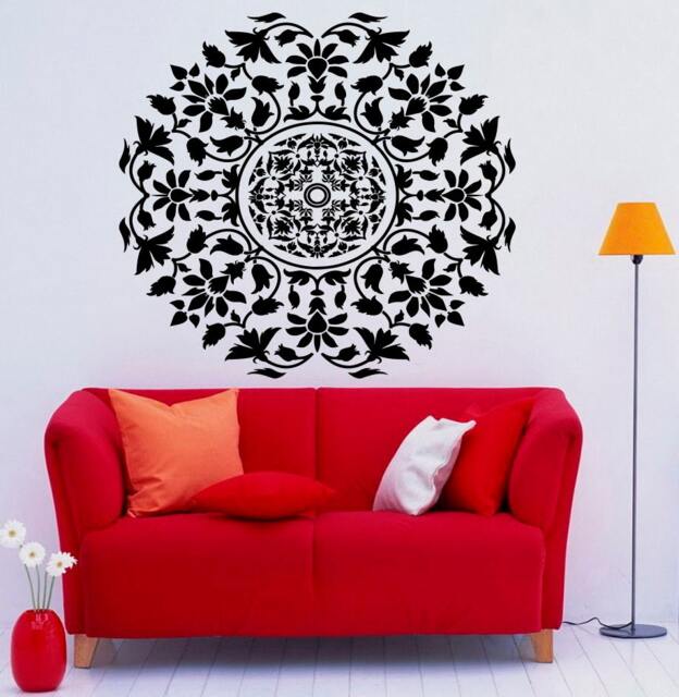 Mandala Wall Decal Flower Vinyl Sticker Indian Lotus Murals Interior Home Decor - 4Ma4L - image 1
