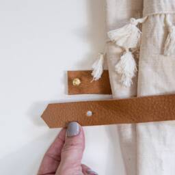 Minimalist Leather Curtain Hold Back Modern Window Treatments Mid Century Tie Home Accents Loop Farmhouse Decor Wedding - thumbnail 3