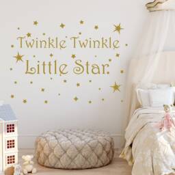 Twinkle Little Star Quote Wall Decals, Decal, Baby Room Stickers, Girl Nursery Decor, Girls J752