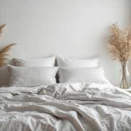 Light Gray Small Gingham Cotton 1 Duvet Cover Checkered Comforter Set Cozy Bedroom Decor Duvet - thumbnail 4