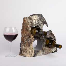 Handmade Alexandrette Marble Wine Bottle Holder Unique Rack - thumbnail 1