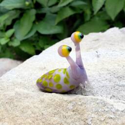 Slug Figurine, Blown Glass Slug, Art Slug, Collection, Glass Miniature, Spotted Sculpture, Insect, Lampwork - thumbnail 2