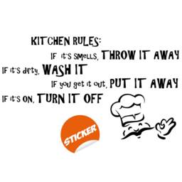 Family Kitchen Rule Quote Wall Sticker - House Art Home Sign Decor Funny Saying Vinyl Decal My Love Word Fridge Refrigerator Mural - thumbnail 2