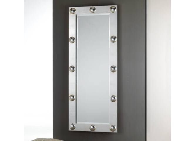 Large Modern Wall Mirror Silver Leaf Design - Made in Italy Full Length Art Deco Mirror For Entryway Bedroom Home Decor #5098 - image 1